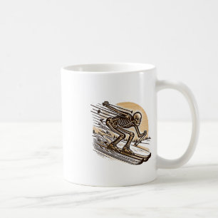Taza De Café Esqueleto de esquí diversión deportes de invierno