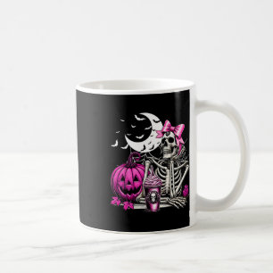 Taza De Café Esqueleto de Halloween Café de bebida Coqueta rosa