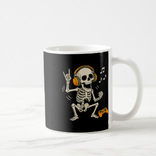 Taza De Café Esqueleto de Halloween Jugador de Video Juegos Div