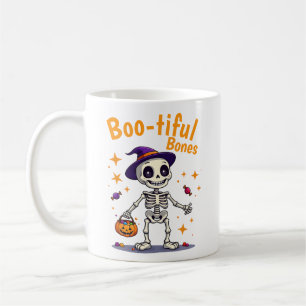 Taza De Café Esqueleto de Halloween lindo con barro de diseño d