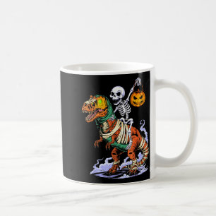 Taza De Café Esqueleto de Halloween montando Mummy T Rex Dinosa