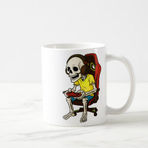 Taza De Café Esqueleto de Halloween para jugadores Videojuego d