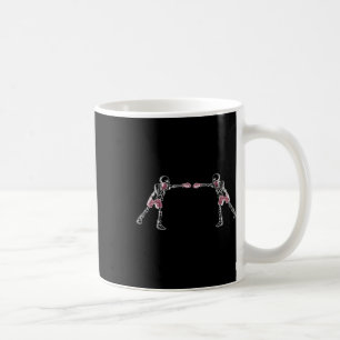 Taza De Café Esqueleto de Kickboxing Divertido Gráfico de Boxeo