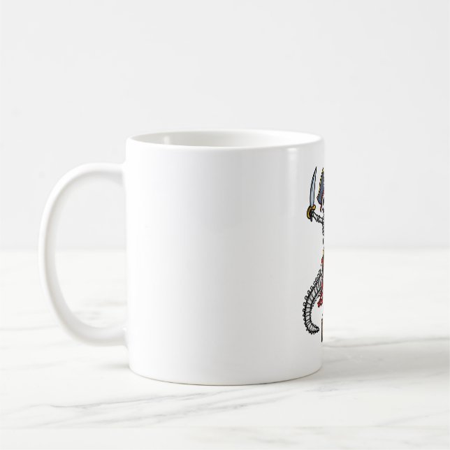 Taza De Café Esqueleto de los dinosaurios piratas de Halloween (Izquierda)