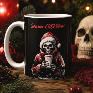 Taza De Café Esqueleto de Navidad espeluznante de la temporada