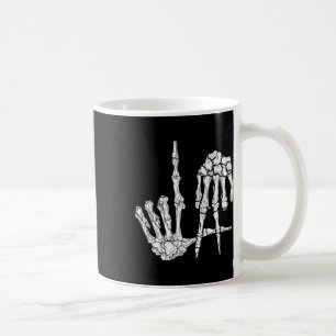 Taza De Café Esqueleto de Retro Las Manos Salón del Rótulo Hand
