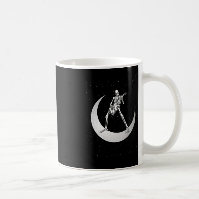 Taza De Café Esqueleto De Rock And Roll Tocando Rock De Guitarr (Derecha)