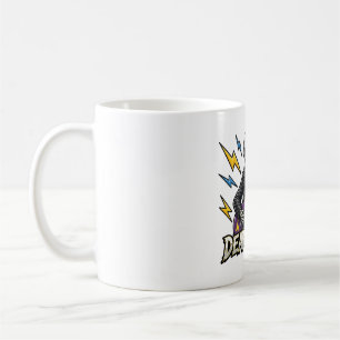 Taza De Café Esqueleto de rockero muerto guitarra arte de Hallo