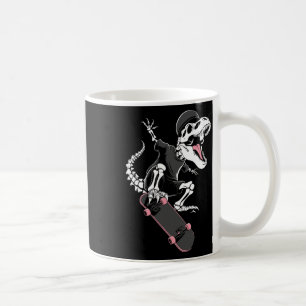 Taza De Café Esqueleto de Skateboarder T-Rex - Ska de Dinosauri