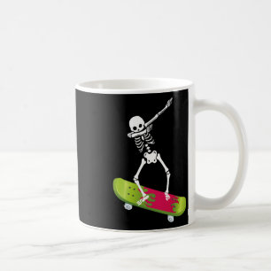 Taza De Café Esqueleto de skateboarding con dab genial Ropa de