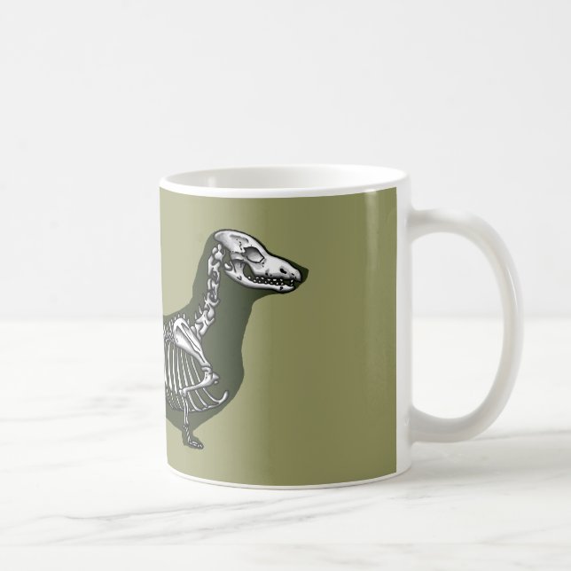 Taza De Café esqueleto del dachshund (Derecha)
