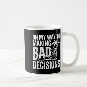 Taza De Café Esqueleto divertido camino a tomar malas decisione