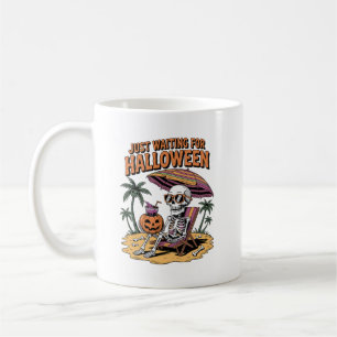 Taza De Café Esqueleto espeluznante de verano que espera Hallow