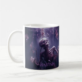 Taza De Café Esqueleto espeluznante personalizado de terror púr