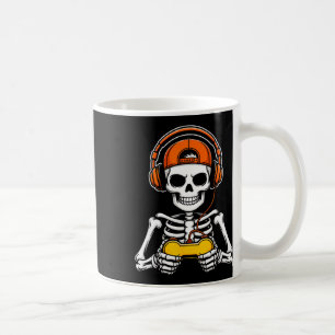 Taza De Café Esqueleto Gamer Divertido Halloween Controlador de