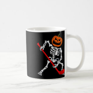 Taza De Café Esqueleto Hockey sobre Hielo Halloween Calabaza Ho