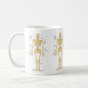 Taza De Café Esqueleto humano lindo con etiquetas