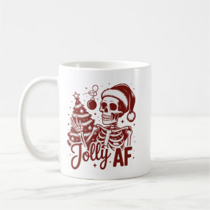 Taza De Café Esqueleto Jolly Af Snarky Navidad Sarcástico Diver