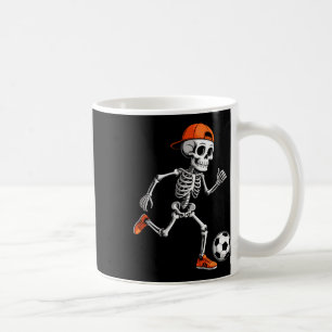 Taza De Café Esqueleto Jugando Fútbol Niños Hombres Loco Hallow