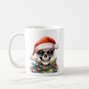 Taza De Café Esqueleto lindo con luces Navidades