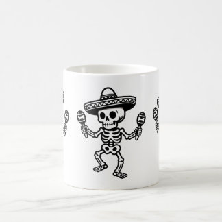 Taza De Café Esqueleto Mexicano Bailando