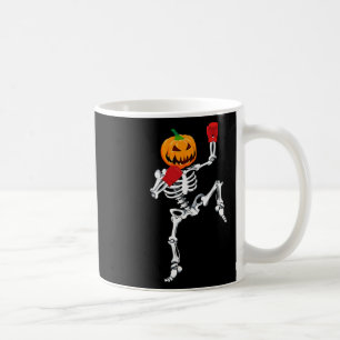Taza De Café Esqueleto Muay Thai Halloween Calabaza Kickboxing