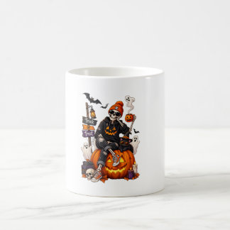 Taza De Café Esqueleto Personalizado de Halloween Quédate Espel