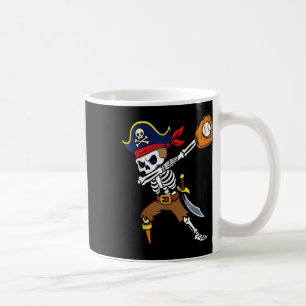 Taza De Café Esqueleto Pirata de Béisbol con Dabbing Divertido