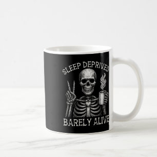 Taza De Café Esqueleto Privado de Sueño Depende Vivo Disfraz de