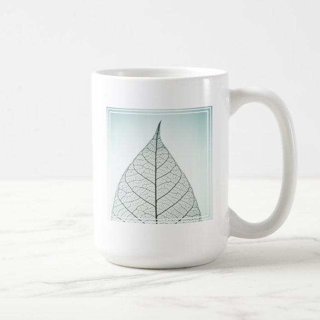 Taza De Café Esqueleto verde de la hoja (Derecha)