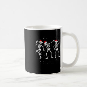 Taza De Café Esqueletos bailando con Santa Hats graciosos Navid