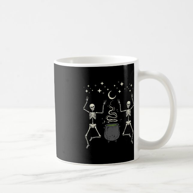 Taza De Café Esqueletos de Halloween Dance Witch Cauldron Costu (Derecha)