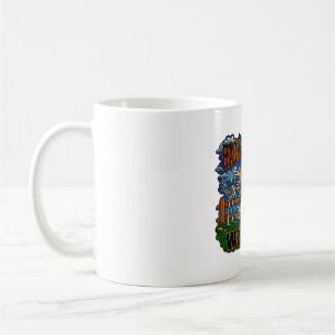 Taza De Café Esqueletos de pollos y Yorkie vaquero de Halloween
