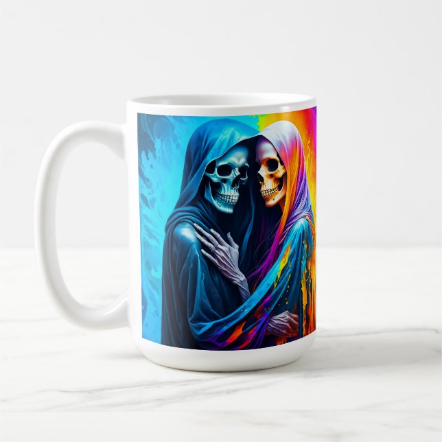 Taza De Café Esqueletos envueltos en un arcoiris (Izquierda)