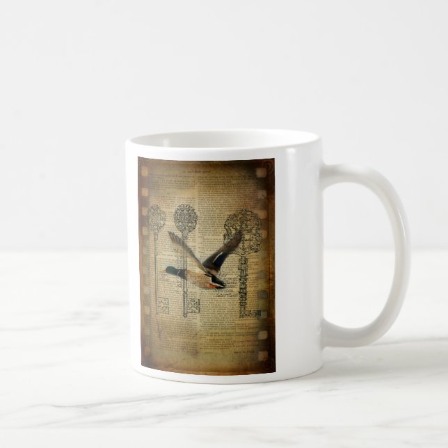 Taza De Café esqueletos rústicos llaves mallard pato de campo o (Derecha)