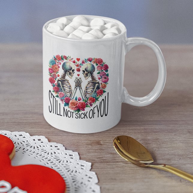 Taza De Café Esqueletos temáticos de San Valentín en amor (Subido por el creador)