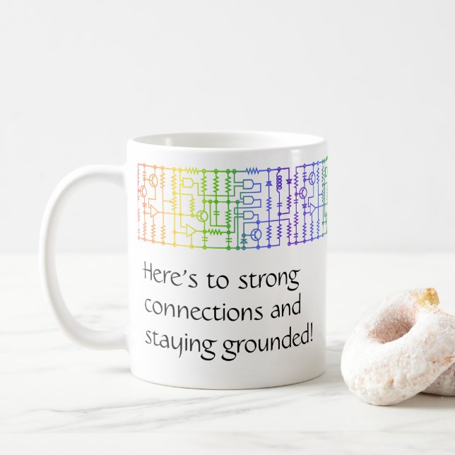 Taza De Café Esquema de arcoiris Mug personalizado (Con donut)