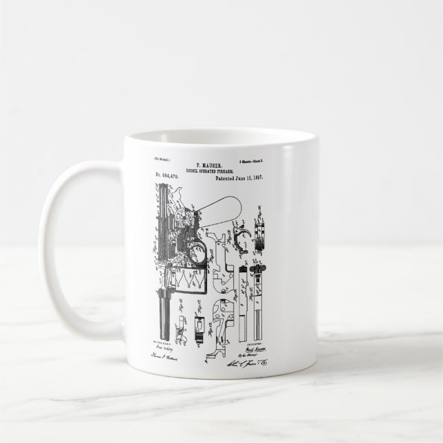 Taza De Café Esquema de esquemas de patentes de broomhandle de  (Izquierda)
