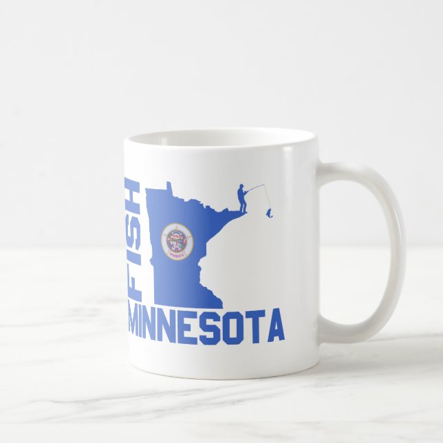 Taza De Café Esquema de estado de Pescado Minnesota (Derecha)