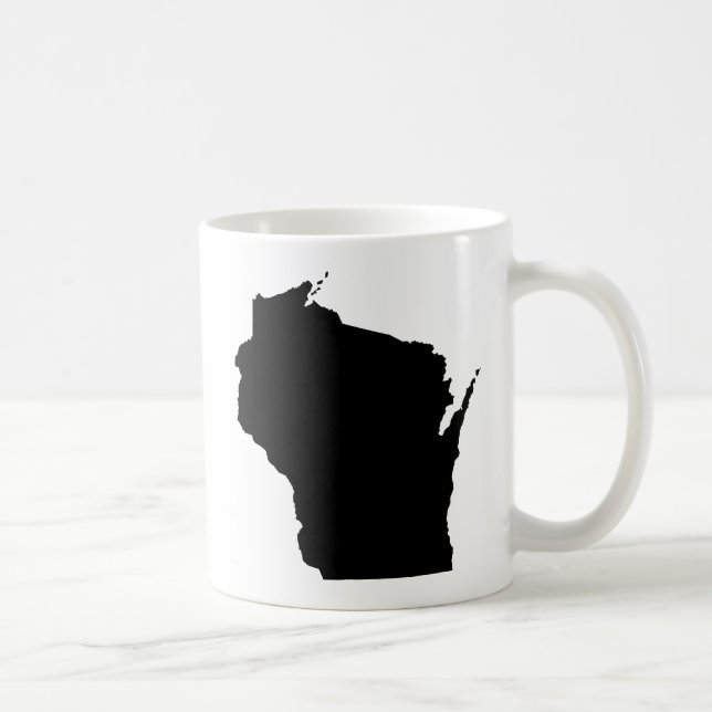 Taza De Café Esquema del estado de Wisconsin (Derecha)