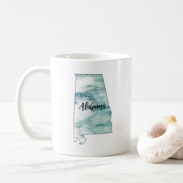 Taza De Café Esquema del Ilustracion del estado de Alabama (Con donut)