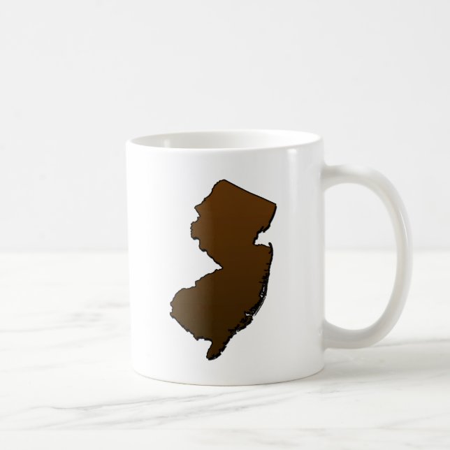 Taza De Café Esquema marrón de Nueva Jersey (Derecha)