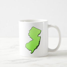 Taza De Café Esquema verde claro de Nueva Jersey