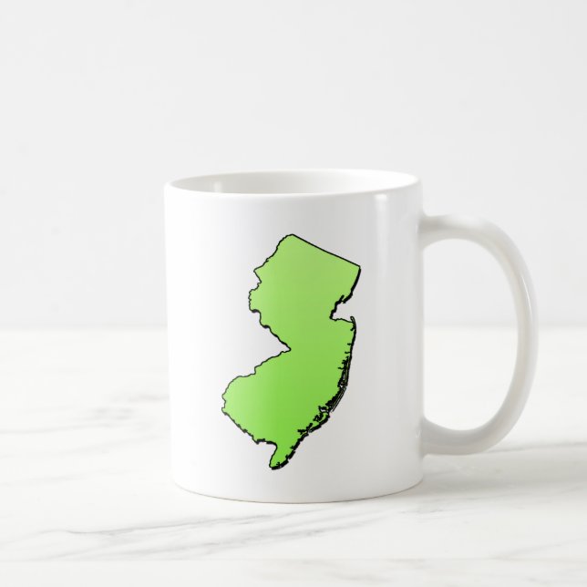 Taza De Café Esquema verde claro de Nueva Jersey (Derecha)