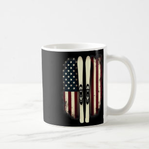 Taza De Café Esquí alpino de bandera estadounidense 3