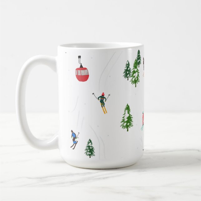Taza De Café Esquí alpino | Invierno de los esquiadores de vaca (Izquierda)