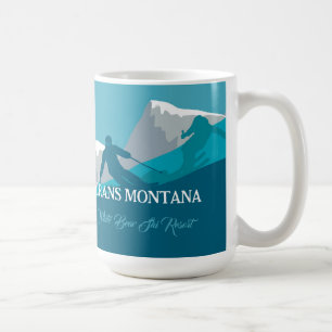 Taza De Café Esquí alpino Personalizado Montana Texto