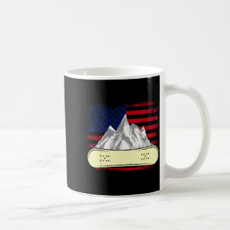 Taza De Café Esquí con snowboard bandera americana