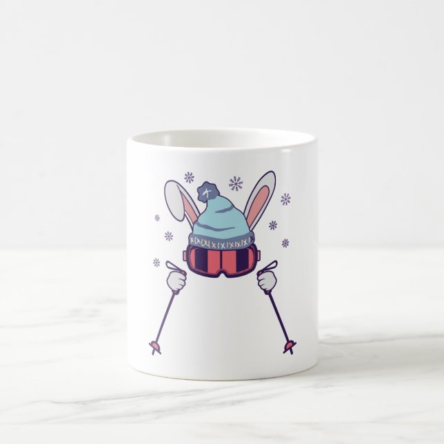 Taza De Café Esquí Conejo con polos de esquí casero (Centro)