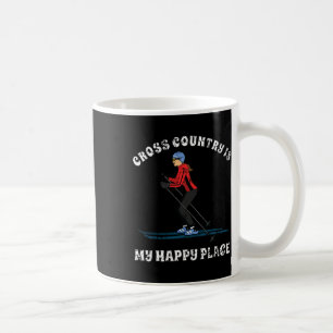 Taza De Café Esquí de Fondo Es Mi Lugar Feliz Camiseta Para Ama